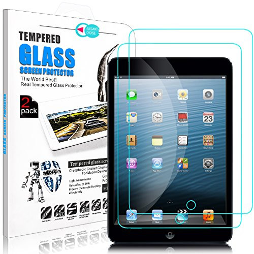 iPad Mini Screen Protector, iPad Mini 1 Screen Protector, Elegant Choise 9H Hardness Bubble Free Anti-Fingerprint Anti-Scratch Tempered Glass Screen Protector for iPad Mini 1/2/3 (1 Pack)