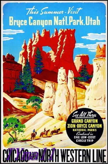 TYmall 1000 Piece Jigsaw Puzzle Bryce Canyon National Park Utah Vintage Railroad Travel Floor Puzzle for Kids Adult