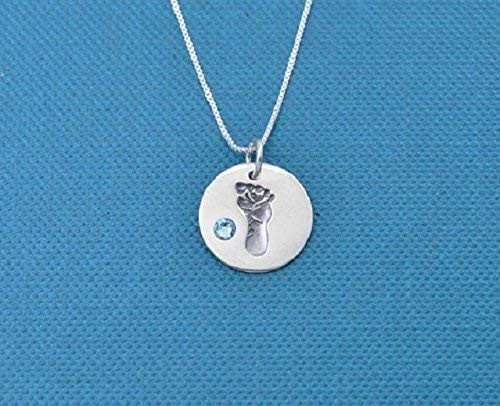 Footprint Charm Women Pendant Necklace in Sterling Silver Handmade 18 inch Box Chain with 2 inch Extender Scratch Resistance Jewelry Elegant Gift for Teens and Girls Footprint Charm Women Pendant Necklace in Sterling Silver Handmade 18 inch Box Chain with 2 inch Extender Scratch Resistance Jewelry Elegant Gift for Teens and Girls