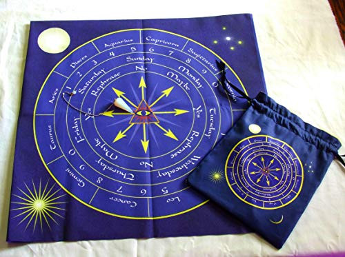 Tarot Set - Tarot or Altar Cloth with Bag - the Answer Pendulum Cloth - Wiccan or Pagan Altar Cloth