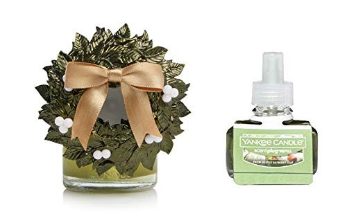 Yankee Candle Magical Wreath with Light Scent-Plug Diffuser Base with a Snow-Dusted Bayberry Leaf Home Fragrance Electric Refill