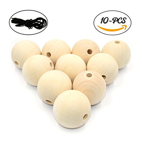 DLUcraft 10PCS 40mm Unfinished Natural Color Round Ball Wood Spacer Beads DIY Loose Wooden Beads for Jewelry Making Bracelet Spacer Charms DLUcraft 10PCS 40mm Unfinished Natural Color Round Ball Wood Spacer Beads DIY Loose Wooden Beads for Jewelry Making Bracelet Spacer Charms