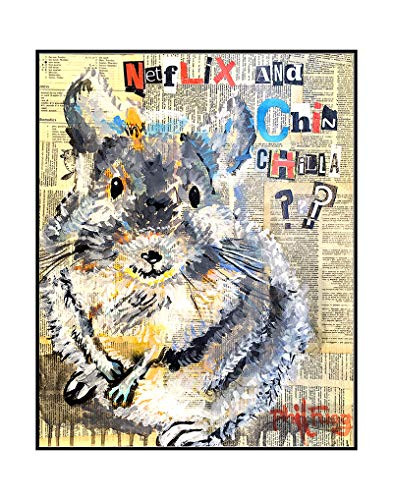 Netflix and Chinchilla Cute Soft 11 x 14 inch Print - Funny and Clever Art
