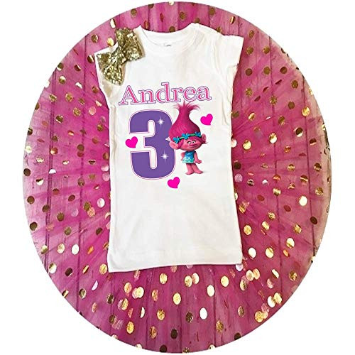 Poppy Trolls Birthday Outfit Girl - Trolls Outfit Toddler Girl - Trolls 2nd Birthday Outfit Girl