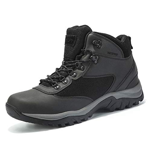 Men s Waterproof Hiking Boots Lightweight Anti-Slip Outdoor Shoes Mid Top Ankle Hiker Trekking Work Boot Black