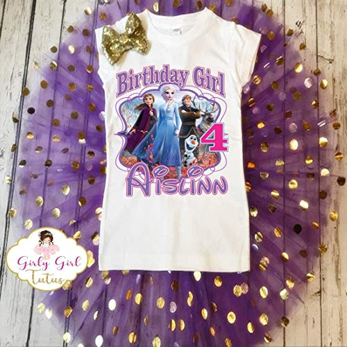 Frozen Elsa and Anna Birthday Tutu Outfit - Frozen 2 Birthday Outfit for Girls Frozen Elsa and Anna Birthday Tutu Outfit - Frozen 2 Birthday Outfit for Girls