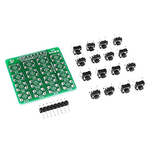 ffzhushengmy Electronics Module Parts 4X4 Matrix Keyboard Tact Touch Switch MCU Learning Board Development Board External Expansion Kit 10Pcs