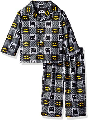 DC Comics Baby Boys Batman 2-Piece Pajama Coat Set, Batty Plaid, 12M