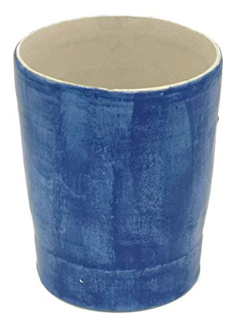 Handmade Blue Ceramic Mug with no Handle Portuguese Pottery Cup