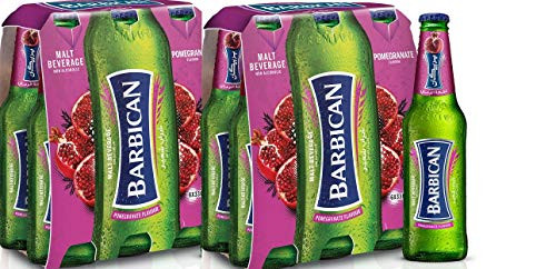 Barbican Pomegranate Flavor Malt Beverage Non Alcoholic Drink - 2 Pack of 6 Glass Bottles each 330ml