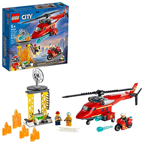 LEGO City Fire Rescue Helicopter 60281 Building Kit Firefighter Toy and Fun Playset for Kids New 2021 212 Pieces LEGO City Fire Rescue Helicopter 60281 Building Kit Firefighter Toy and Fun Playset for Kids New 2021 212 Pieces