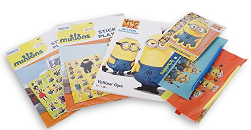 Minions Despicable Me Activity Bundle - Two Sticker Play Sets, Jumbo Coloring Book, Jumbo Eraser and Pencil Pouches Minions Despicable Me Activity Bundle - Two Sticker Play Sets, Jumbo Coloring Book, Jumbo Eraser and Pencil Pouches