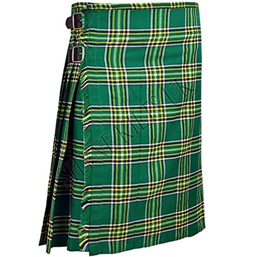Green Plaid Men s 5 Yard Scottish Kilts Tartan Kilt 13oz Highland Casual Kilt  32 inch Green Plaid Men s 5 Yard Scottish Kilts Tartan Kilt 13oz Highland Casual Kilt  32 inch
