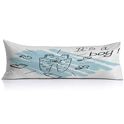 Gender Reveal Body Pillow PillowcaseIts Boy Quote Clothes Parenthood Theme Baby Paintbrush Style Illustration Super Soft and Luxury Body Pillow Cover for Adults Pregnant Woman1PCSTurquoise Gender Reveal Body Pillow PillowcaseIts Boy Quote Clothes Parenthood Theme Baby Paintbrush Style Illustration Super Soft and Luxury Body Pillow Cover for Adults Pregnant Woman1PCSTurquoise
