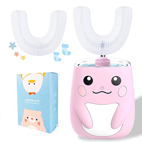 Kids Electric Toothbrushes U Shaped Waterproof Automatic Toothbrush Ultrasonic Toothbrush with 2 Brush Heads Sonic Autobrush for 2-7 Years Old Boys Girls Pink Kids Electric Toothbrushes U Shaped Waterproof Automatic Toothbrush Ultrasonic Toothbrush with 2 Brush Heads Sonic Autobrush for 2-7 Years Old Boys Girls Pink