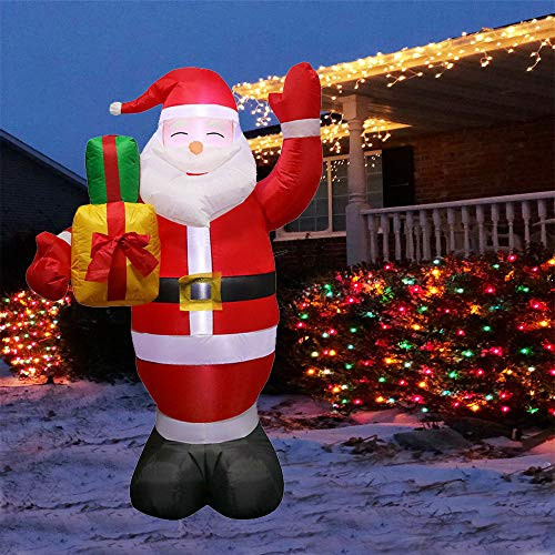 5FT Christmas Inflatable Santa Claus Carrying Gift Decoration?Blow Up Santas LED?Light Up Giant Christmas Xmas Inflatable for Outdoor Yard Christmas Decoration Red Santa 5FT Christmas Inflatable Santa Claus Carrying Gift Decoration?Blow Up Santas LED?Light Up Giant Christmas Xmas Inflatable for Outdoor Yard Christmas Decoration Red Santa