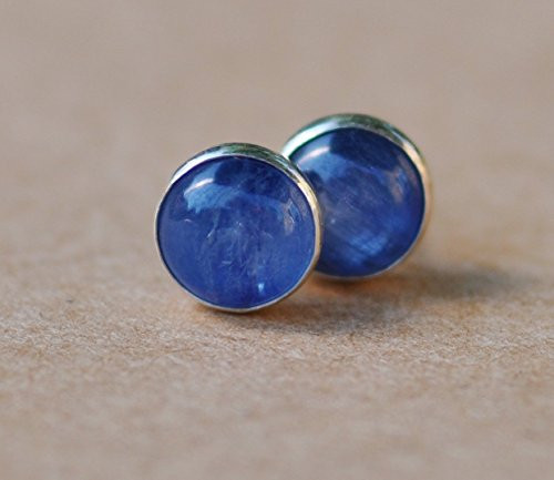 Kyanite Earrings 6mm Sterling Silver Kyanite Earrings 6mm Sterling Silver