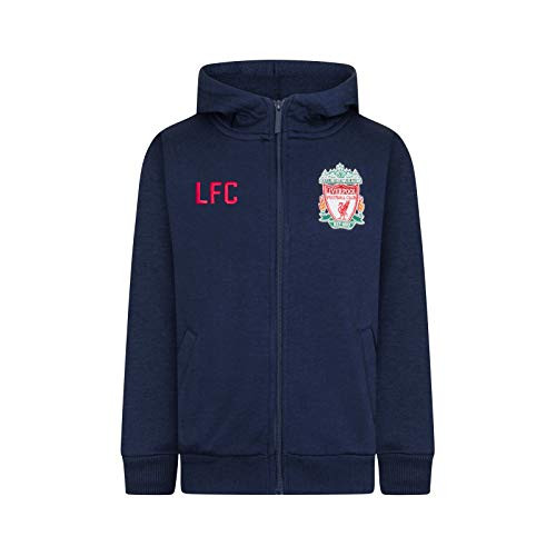 Liverpool FC Official Soccer Gift Boys Fleece Zip Hoody Navy 6-7 Years