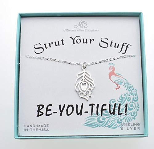 Peacock Necklace. Peacock Charm Jewelry. Peacock Gifts. Peacock Feathers. Peacock Wedding. Sterling Silver Peacock Feather Necklace