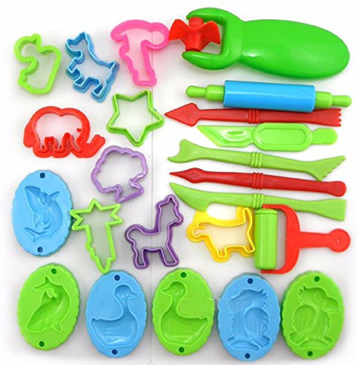 Plasticine Doh Mold Cutter Tools 23 piece Colorful for kids set use for play doh clay play-doh modeling compound