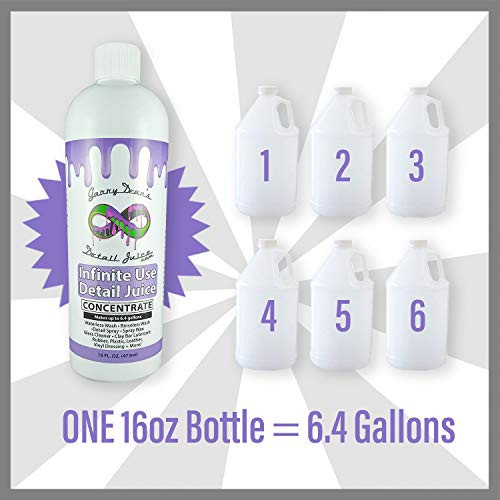 Detail Juice Car Care Garry Dean s Infinite Use Concentrate Automotive Detailing Supplies Rinseless Wash Waterless Wash Water Softener Detail Spray Spray Wax  16 oz