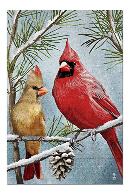 Cardinals in Winter 53114 19x27 Premium 1000 Piece Jigsaw Puzzle for Adults Made in USA Cardinals in Winter 53114 19x27 Premium 1000 Piece Jigsaw Puzzle for Adults Made in USA