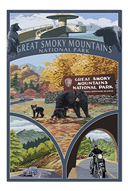 Great Smoky Mountains National Park Tennesseee - Montage 42180  19x27 Premium 1000 Piece Jigsaw Puzzle for Adults Made in USA