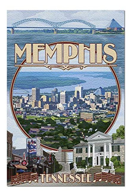 Memphis Tennesseee - Memphis Montage 43772  19x27 Premium 1000 Piece Jigsaw Puzzle for Adults Made in USA