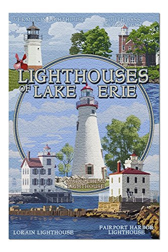Ohio - The Lighthouses of Lake Erie 51893  1000 Piece Premium Jigsaw Puzzle for Adults and Family 19x27