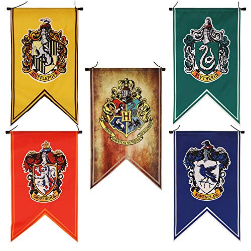 Harry Potter Complete Hogwarts House Wall Banners Ultra Premium Indoor Outdoor Party Flag - Gryffindor Slytherin Hufflepuff Ravenclaw  30 inches