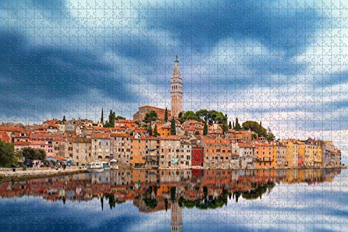 Croatia Old Town Rovinj Jigsaw Puzzle for Adults 1000 Piece Wooden Travel Gift Souvenir