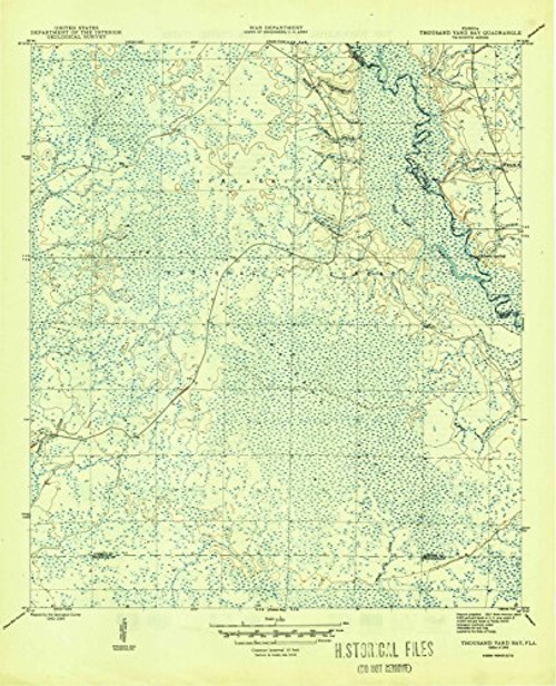 Florida Maps - 1945 Thousand Yard Bay FL - USGS Historical Topographic Wall Art 24in x 30in Florida Maps - 1945 Thousand Yard Bay FL - USGS Historical Topographic Wall Art 24in x 30in