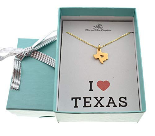 Texas Charm in Gold Plated Sterling Silver on 20 inch Gold Plated Sterling Silver Cable Chain. Texas Gifts. Texas Jewelry. Texas Necklace