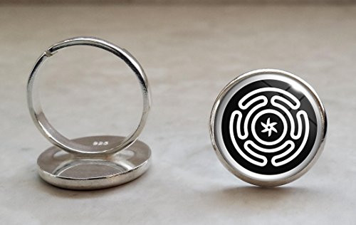 Hecate s wheel .925 Sterling Silver Adjustable Ring