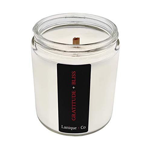 Lanique  plus Co I Coconut Scented Candles  Gratitude  plus Bliss  Nag  plus Rose  8 Ounce Jar