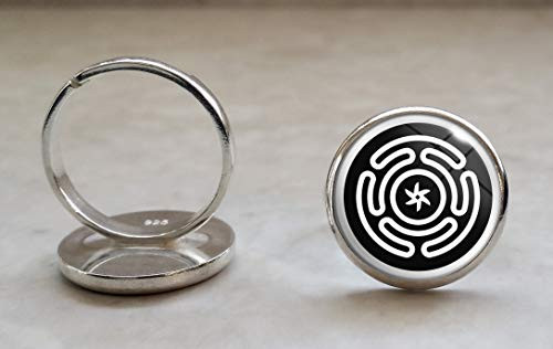 Hecate wheel Sterling Silver Adjustable Ring