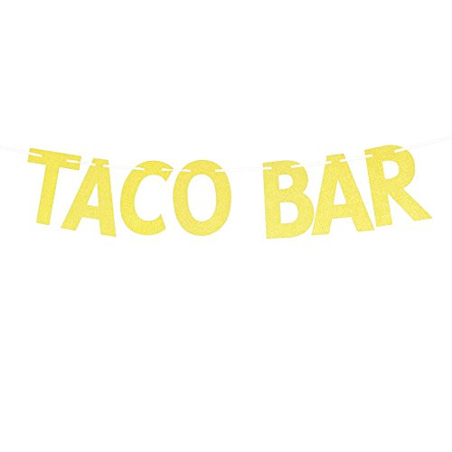 Gold Glitter Taco Bar Banner, Mexican Theme Party Decorations Signs Bunting Garland Photo Booth Props For Fiesta Party, Cinco De Mayo Gold Glitter Taco Bar Banner, Mexican Theme Party Decorations Signs Bunting Garland Photo Booth Props For Fiesta Party, Cinco De Mayo
