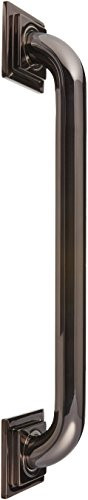 Jaclo 2716-BKN Grab Bar with Contemporary Square Diamond Flange Black Nickel 16 inch