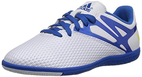 adidas Performance Messi 15.3 Indoor Soccer Shoe  Little Kid Big Kid White Prime Blue Black11.5 M US Little Kid