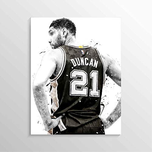 Tim Duncan Poster Print Tim Duncan Art San Antonio Spurs Poster Basketball Wall Art Basketball Decor NBA Poster Watercolor Sport Print Man Cave
