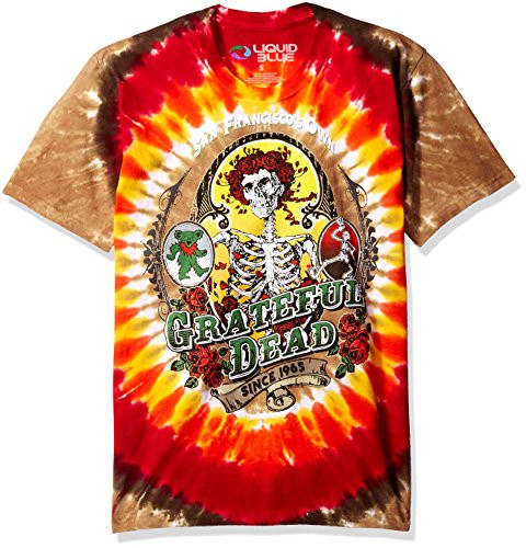 Liquid Blue Men s Big and Tall Grateful Dead Bay Area Beloved Short Sleeve T-Shirt Tie Dye Multi 5XL
