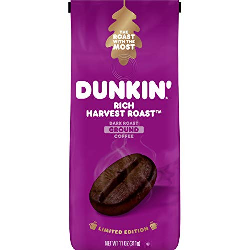 Dunkin  Rich Harvest Roast Dark Roast Ground Coffee 11 Ounces  Pack of 6