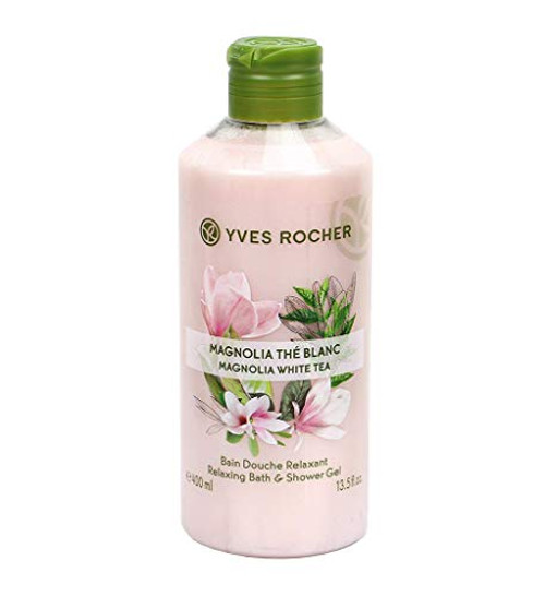Yves Rocher Les Plaisirs Nature Relaxing Bath  and  Shower Gel - Magnolia White Tea Relaxing  13.5 fl.oz.