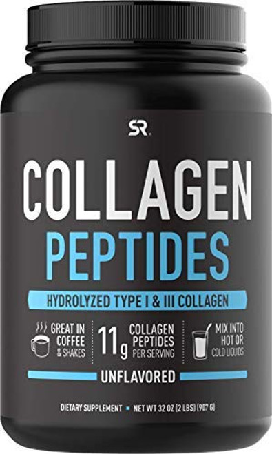 Collagen Peptides Powder Hydrolyzed Type 1 and 3 Collagen Non-GMO Verified Certified Paleo Friendly and Gluten Free - Unflavored 32oz Jar Collagen Peptides Powder Hydrolyzed Type 1 and 3 Collagen Non-GMO Verified Certified Paleo Friendly and Gluten Free - Unflavored 32oz Jar