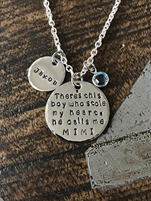Mimi Necklace Theres this boy who stole my heart Handstamped Necklace Personalize Jewelry Mothers Day Gift Grandma Jewelry Custom Necklace Mimi Necklace Theres this boy who stole my heart Handstamped Necklace Personalize Jewelry Mothers Day Gift Grandma Jewelry Custom Necklace
