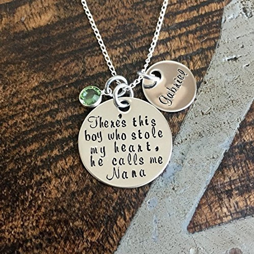Nana Necklace There s this boy who stole my heart Handstamped Necklace Personalized Jewelry Mothers Day Gift Custom Necklace Mom Gift Nana Necklace There s this boy who stole my heart Handstamped Necklace Personalized Jewelry Mothers Day Gift Custom Necklace Mom Gift