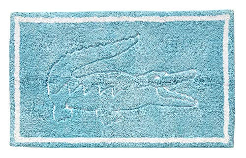Lacoste Legend 100 percent Cotton Bathroom Rug 20 inch W x 32 inch L Celestial Blue