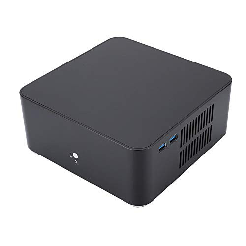 Tosuny Mini Cube Compact Computer Case Universal Mini-ITX Case with Dual USB3.0 USB 2.0 Interface for The ITX Motherboard USB3.0