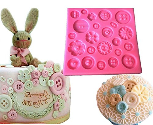 Yunko Button shape Silicone Baby Shower Party Fondant Cake Decorating Tools Chocolate Candy Sugar Mold