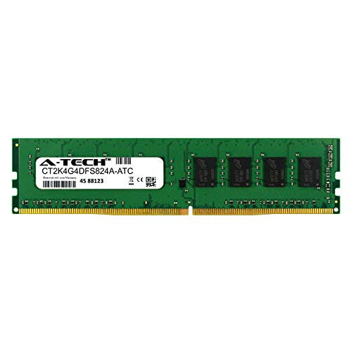 A-Tech 4GB Replacement for Crucial CT2K4G4DFS824A - DDR4 2400MHz PC4-19200 Non ECC DIMM 1rx8 1.2v - Single Desktop  and  Workstation Memory Ram Stick  CT2K4G4DFS824A-ATC